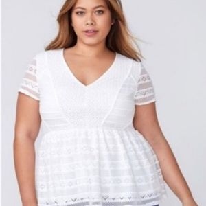 NWT Lane Bryant Lace Peplum Blouse